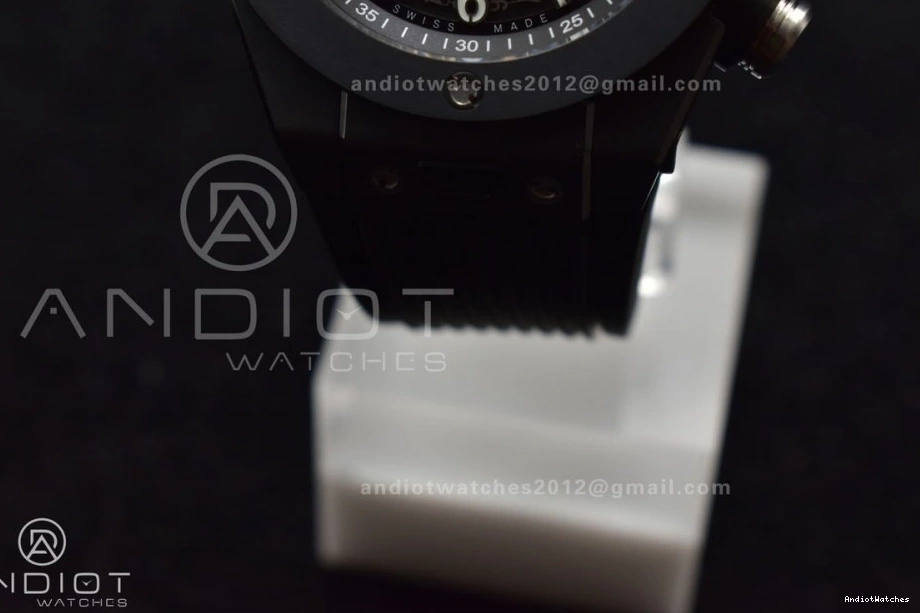 Full Best Big A on Bang Black Edition Hublot Skeleton BestValue 1:1 Black Strap 893 ZF Rubber Dial Unico 1117